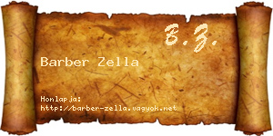 Barber Zella névjegykártya